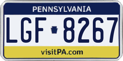 PA license plate LGF8267