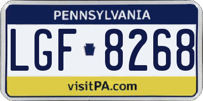 PA license plate LGF8268