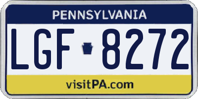 PA license plate LGF8272