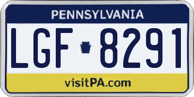PA license plate LGF8291