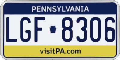 PA license plate LGF8306