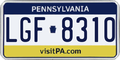 PA license plate LGF8310