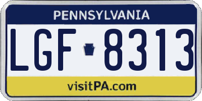 PA license plate LGF8313