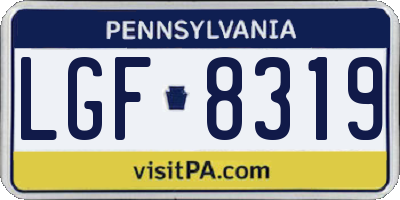 PA license plate LGF8319