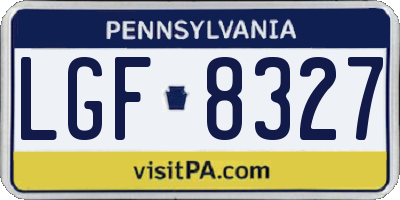 PA license plate LGF8327