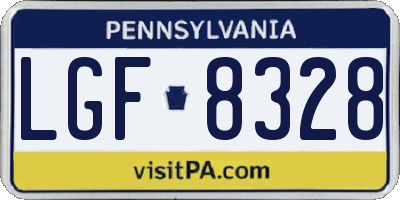 PA license plate LGF8328