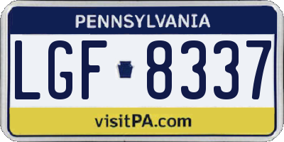 PA license plate LGF8337