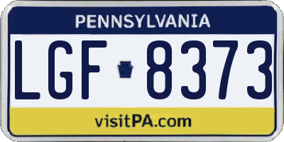 PA license plate LGF8373