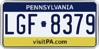 PA license plate LGF8379