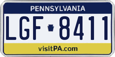 PA license plate LGF8411