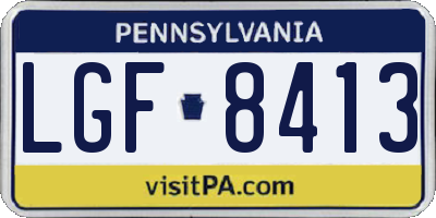 PA license plate LGF8413