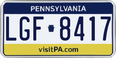 PA license plate LGF8417
