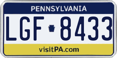 PA license plate LGF8433