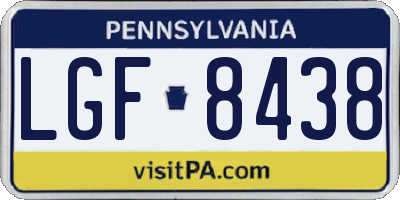PA license plate LGF8438