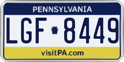 PA license plate LGF8449
