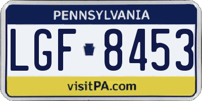 PA license plate LGF8453