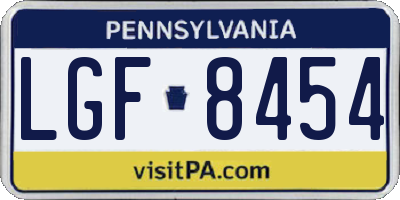 PA license plate LGF8454