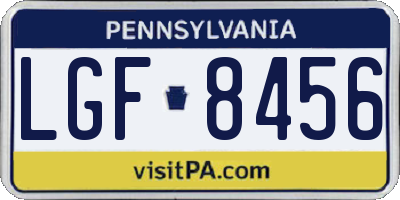 PA license plate LGF8456