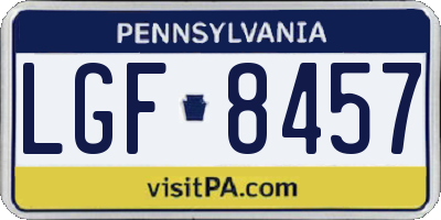 PA license plate LGF8457