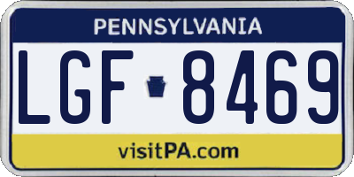 PA license plate LGF8469