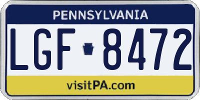 PA license plate LGF8472