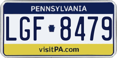 PA license plate LGF8479