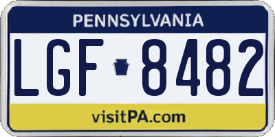 PA license plate LGF8482