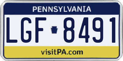 PA license plate LGF8491