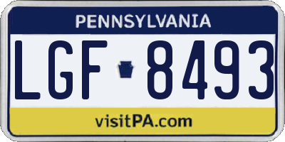 PA license plate LGF8493