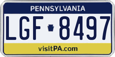 PA license plate LGF8497
