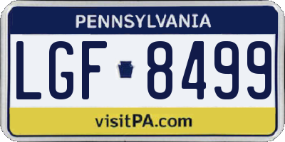 PA license plate LGF8499