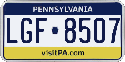 PA license plate LGF8507