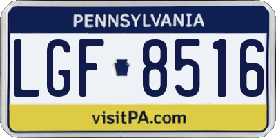 PA license plate LGF8516