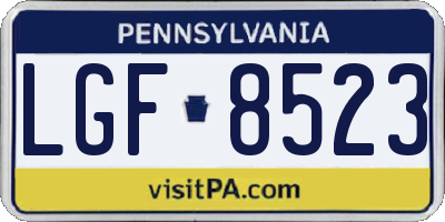 PA license plate LGF8523