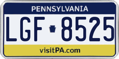 PA license plate LGF8525