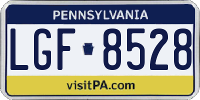 PA license plate LGF8528
