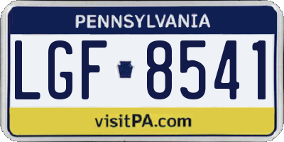 PA license plate LGF8541