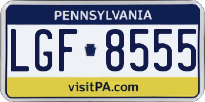 PA license plate LGF8555