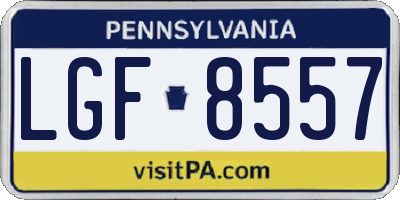 PA license plate LGF8557