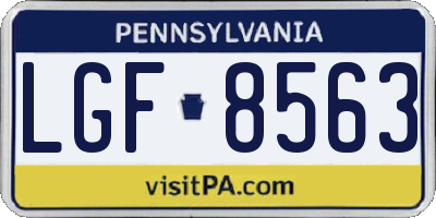 PA license plate LGF8563