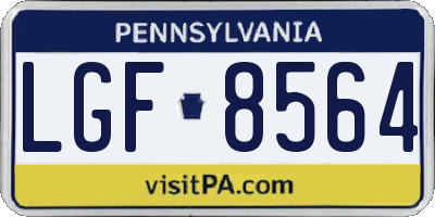 PA license plate LGF8564