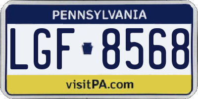 PA license plate LGF8568