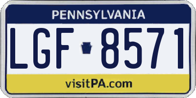 PA license plate LGF8571