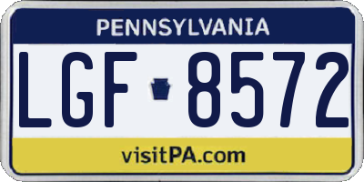 PA license plate LGF8572