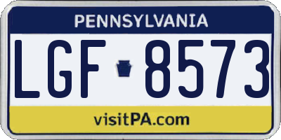 PA license plate LGF8573