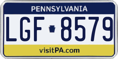 PA license plate LGF8579