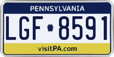 PA license plate LGF8591