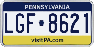 PA license plate LGF8621