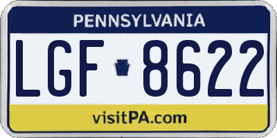 PA license plate LGF8622