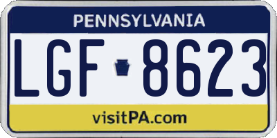PA license plate LGF8623